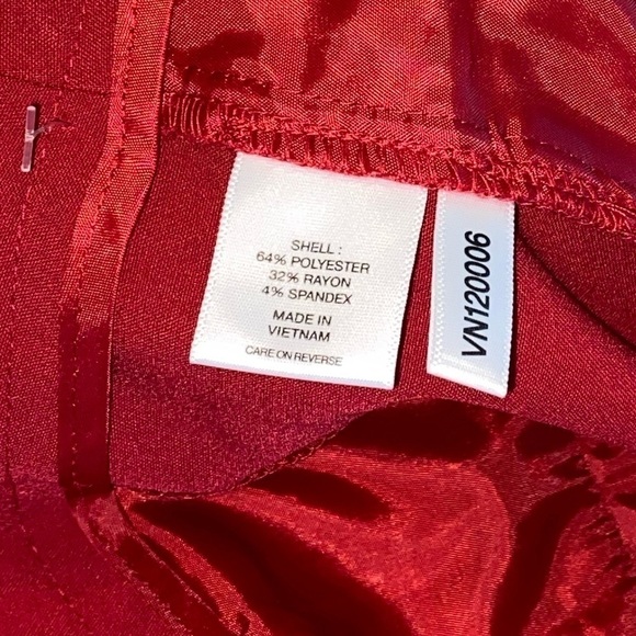 NWT NY&C Plus Wide Leg Coin Pocket Pant Office Dress Ruby Red Pant Plus Size 4X - Picture 7 of 9